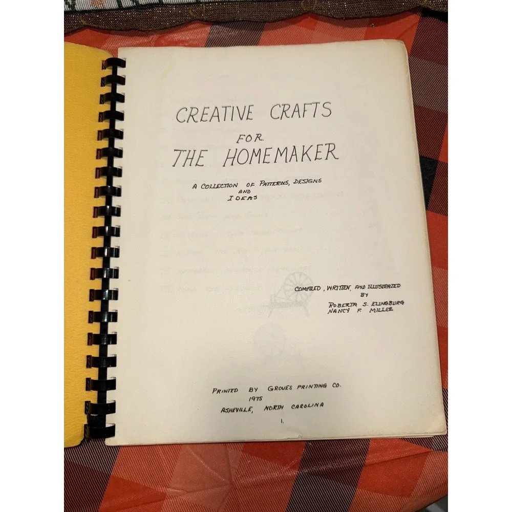 Spiral Bound Creative Crafts For The Homemaker 1975‎ Patterns Designs Ideas Vtg